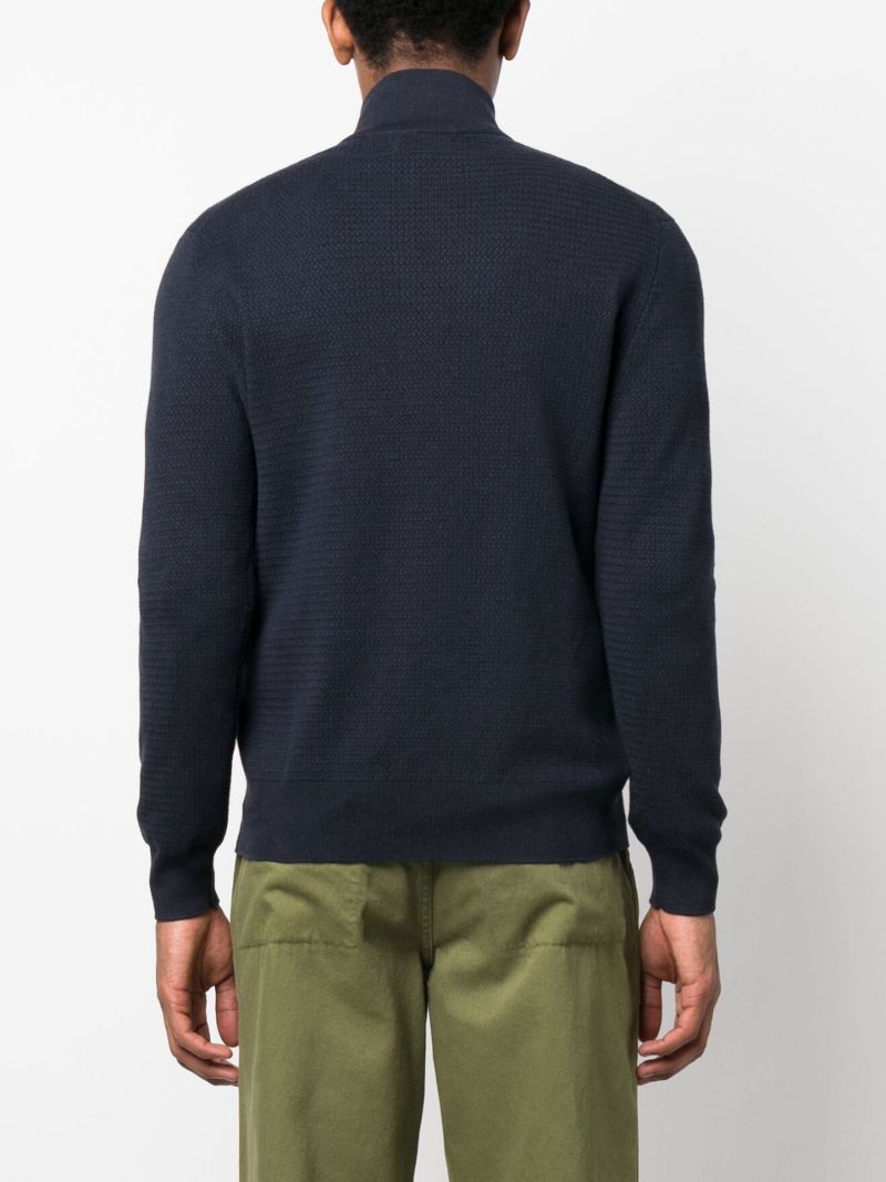 Blue Polo Pony Embroidered Cotton Sweater