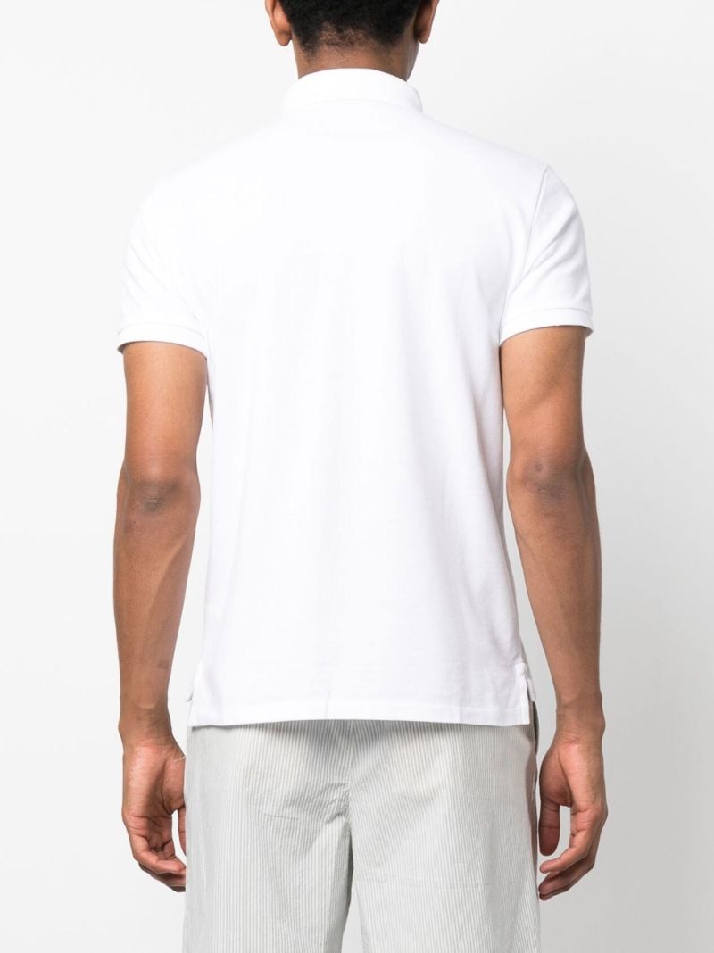 White Cotton Bear Embroidered Polo Shirt
