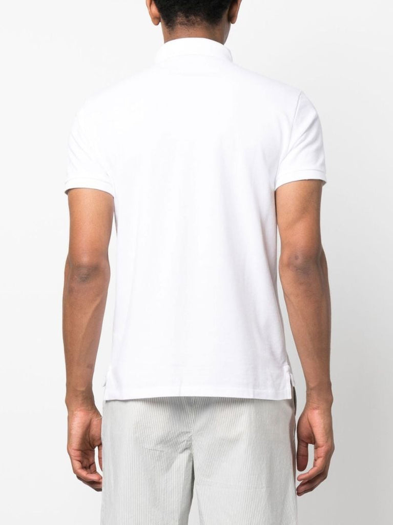 White Cotton Bear Embroidered Polo Shirt
