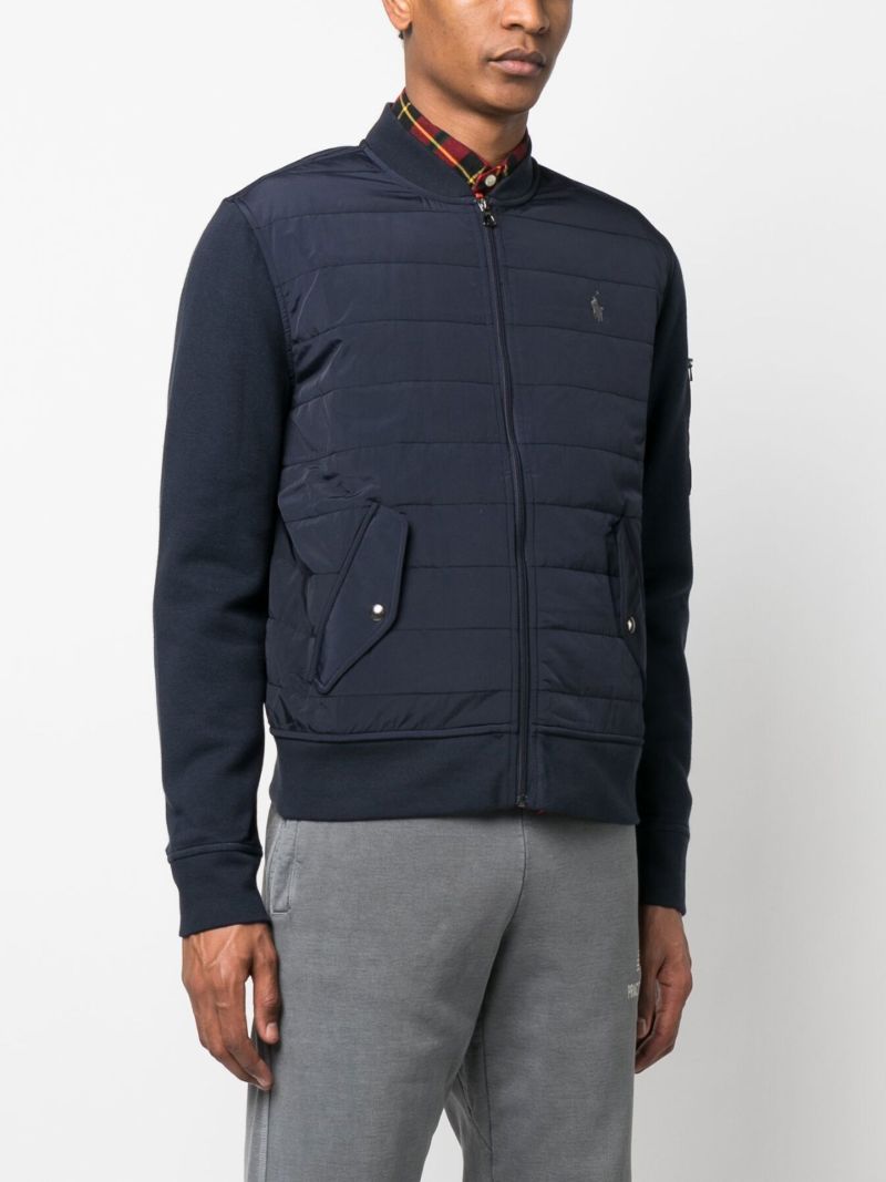 Blue Polo Pony Cotton Bomber Jacket