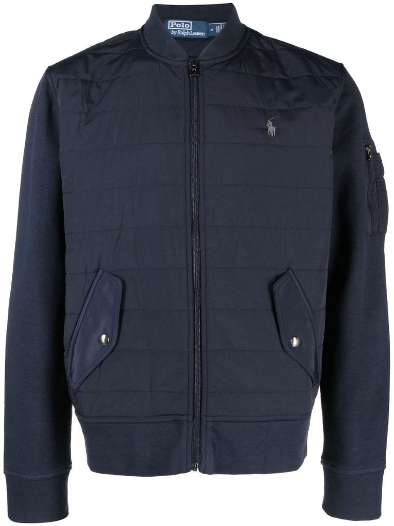 Blue Polo Pony Cotton Bomber Jacket