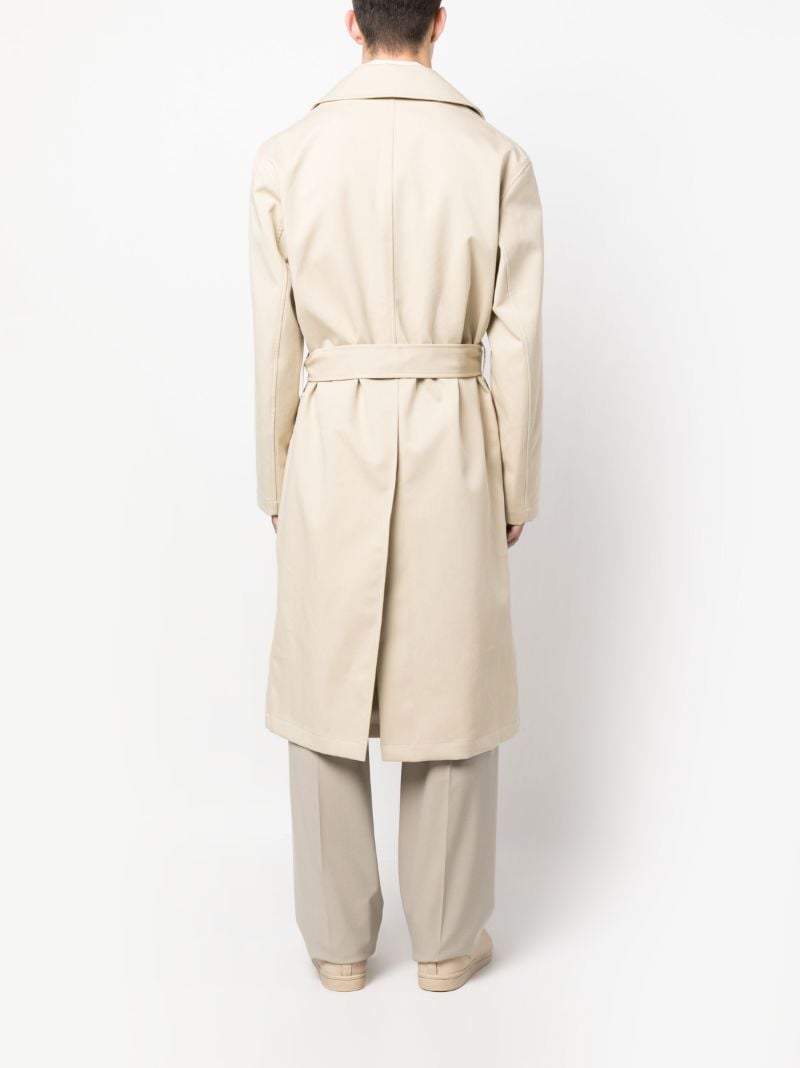 Neutral Military Double-breasted Trench Coat