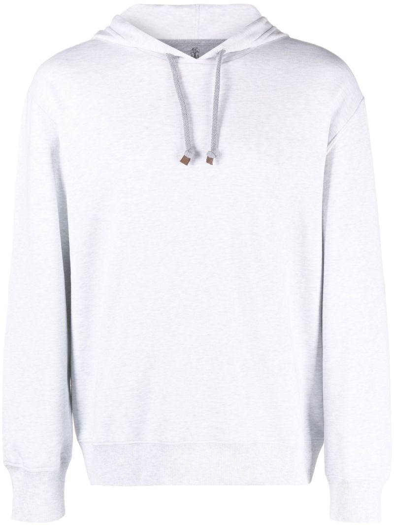 Grey Drawstring Cotton Hoodie