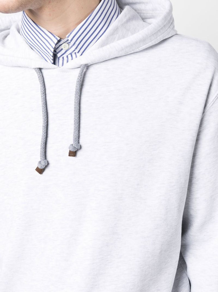 Grey Drawstring Cotton Hoodie