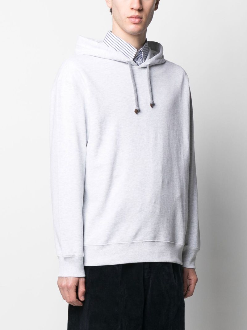 Grey Drawstring Cotton Hoodie