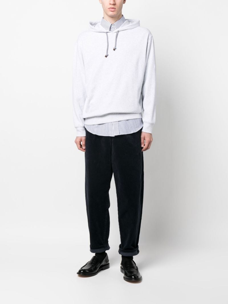 Grey Drawstring Cotton Hoodie