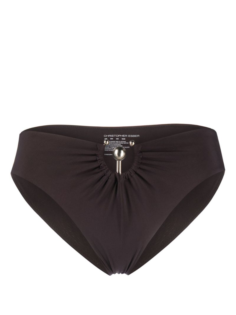 Brown Orbit Ruched Bikini Bottoms