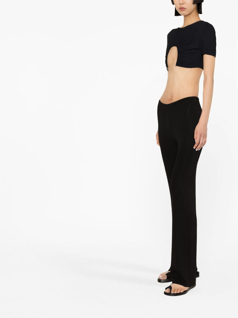 Black Prong Cut-out Crop Top
