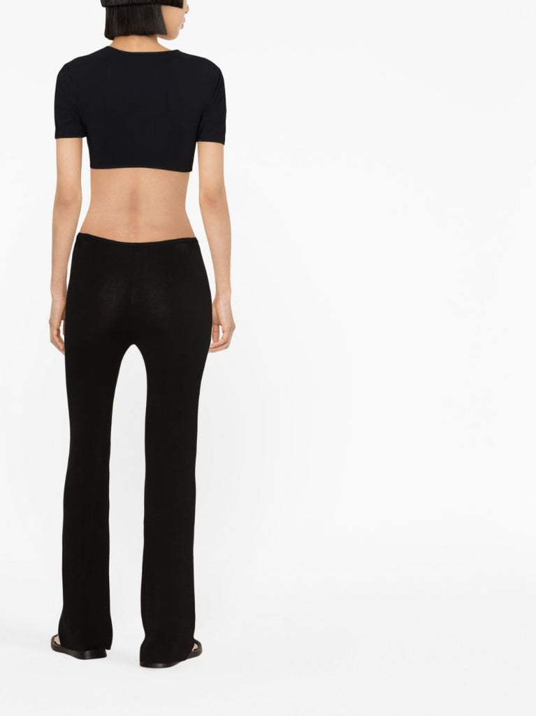 Black Prong Cut-out Crop Top