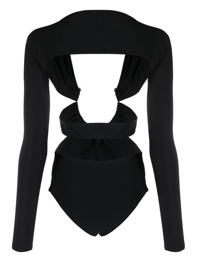 Black Odessa Prong Cut-out Bodysuit