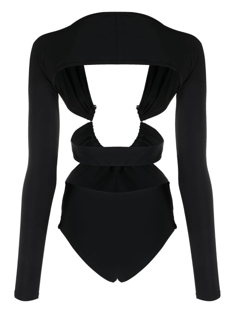 Black Odessa Prong Cut-out Bodysuit