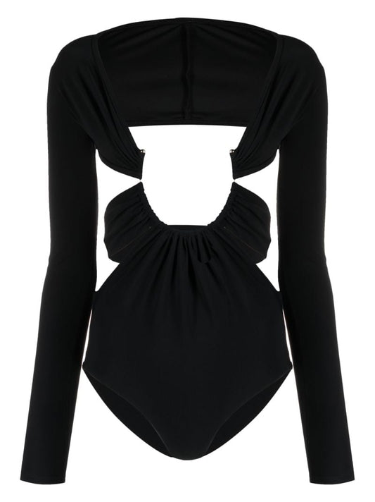 Black Odessa Prong Cut-out Bodysuit