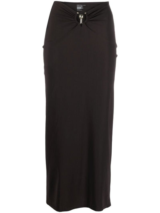 Brown Orbit Ruched Skirt