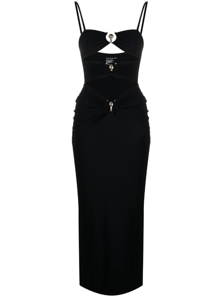 Black Pierced Orbit Column Dress