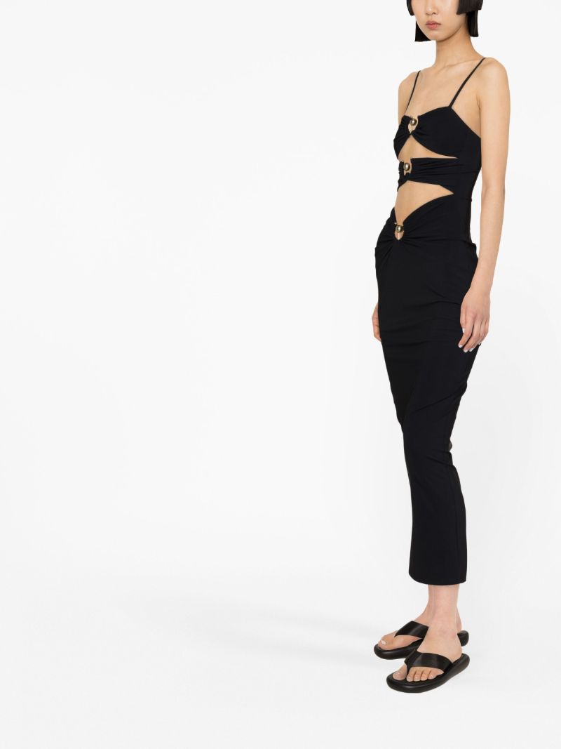 Black Pierced Orbit Column Dress