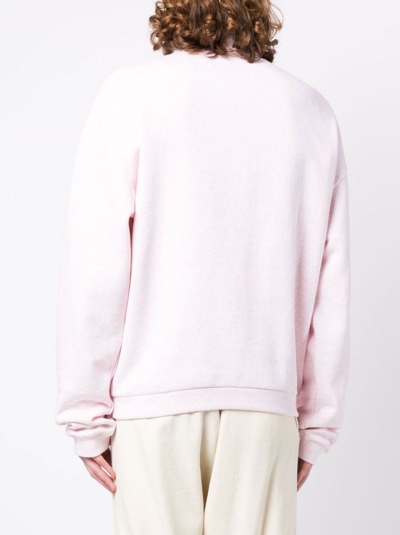 Pink Embroidered Logo Fleece Sweatshirt