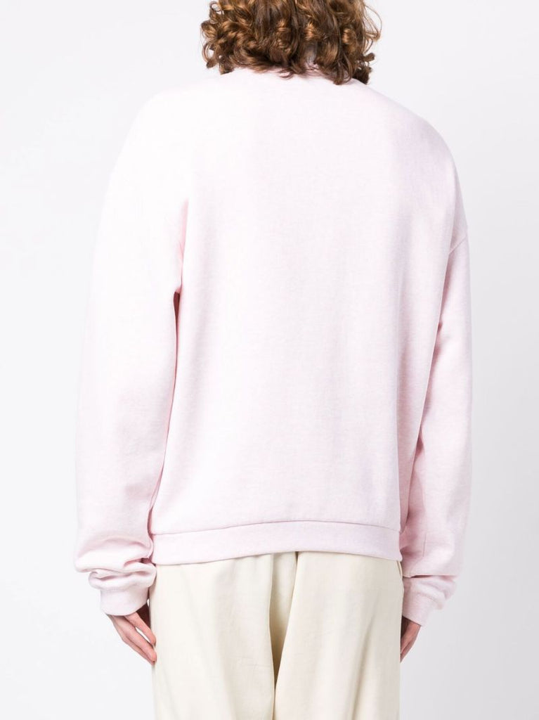 Pink Embroidered Logo Fleece Sweatshirt