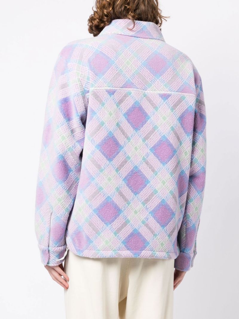 Purple Logo Patch Checkered Sweatshirt
