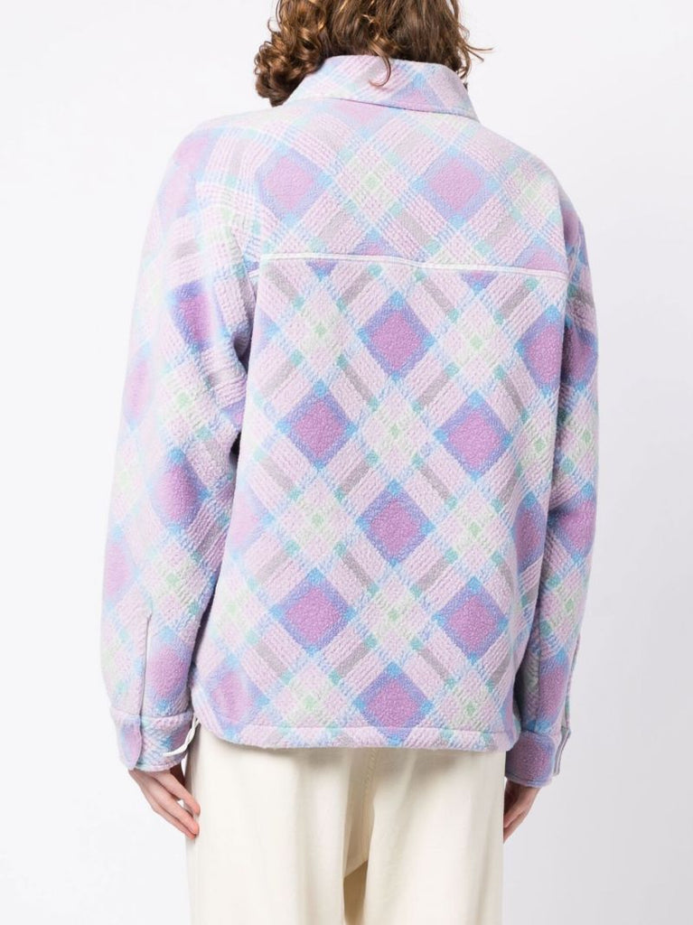 Purple Logo Patch Checkered Sweatshirt