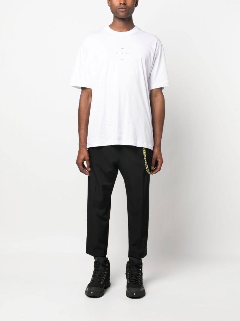 White Logo Print Cotton T-shirt