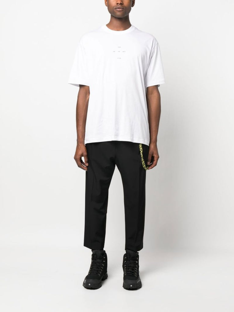 White Logo Print Cotton T-shirt