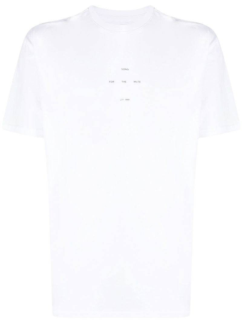 White Logo Print Cotton T-shirt