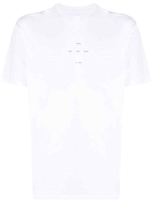 White Logo Print Cotton T-shirt
