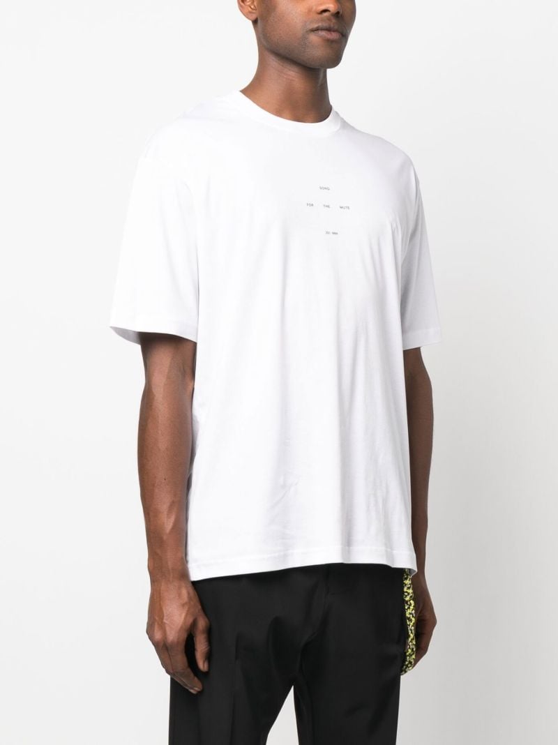 White Logo Print Cotton T-shirt