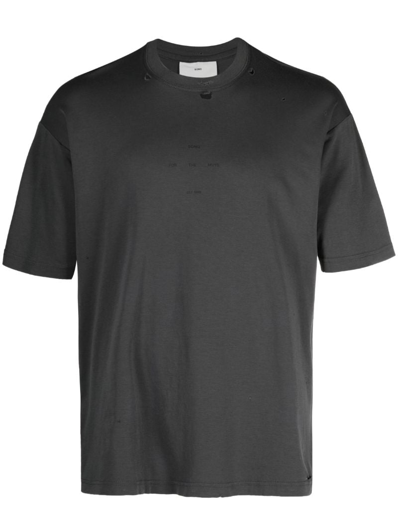 Black Stones Print Cotton T-shirt