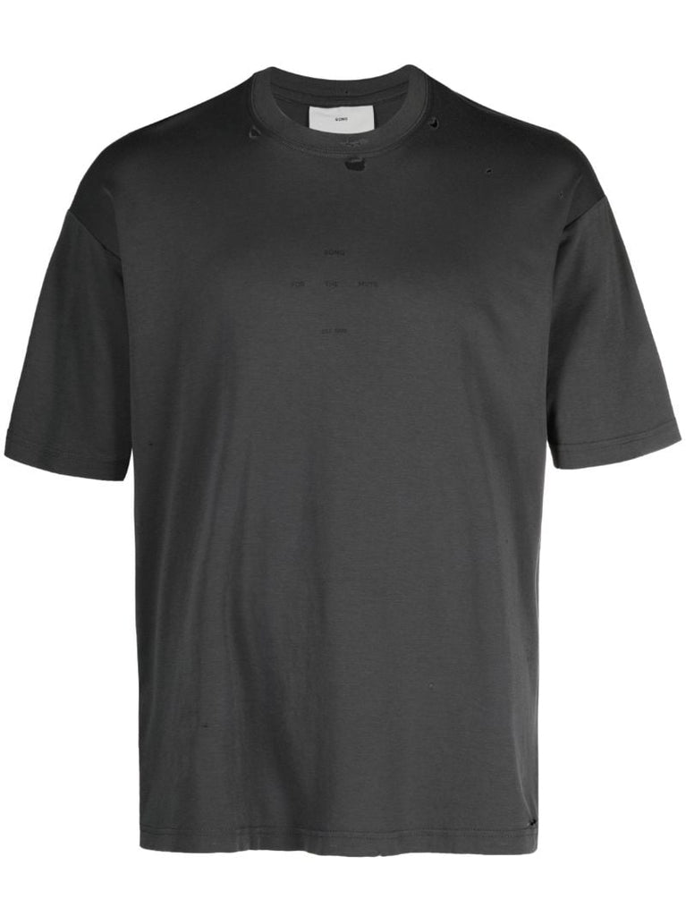 Black Stones Print Cotton T-shirt