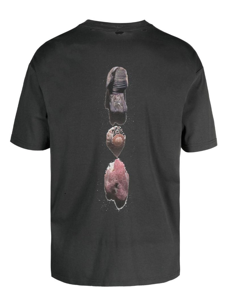 Black Stones Print Cotton T-shirt