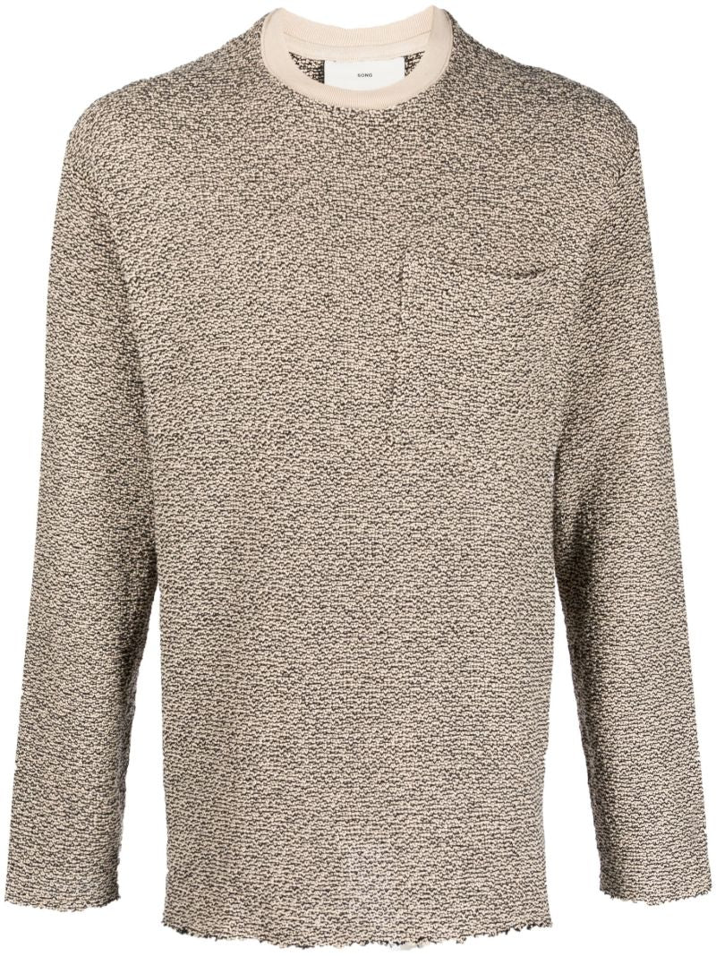 Brown Distressed Cotton Sweater