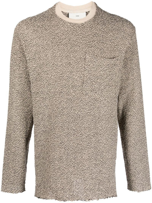 Brown Distressed Cotton Sweater