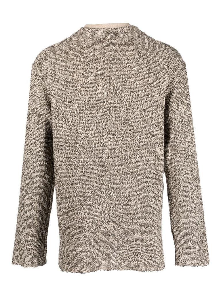 Brown Distressed Cotton Sweater