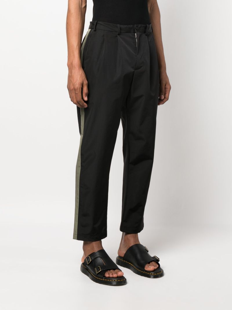 Black and Olive Green Wilson Stripe Trousers