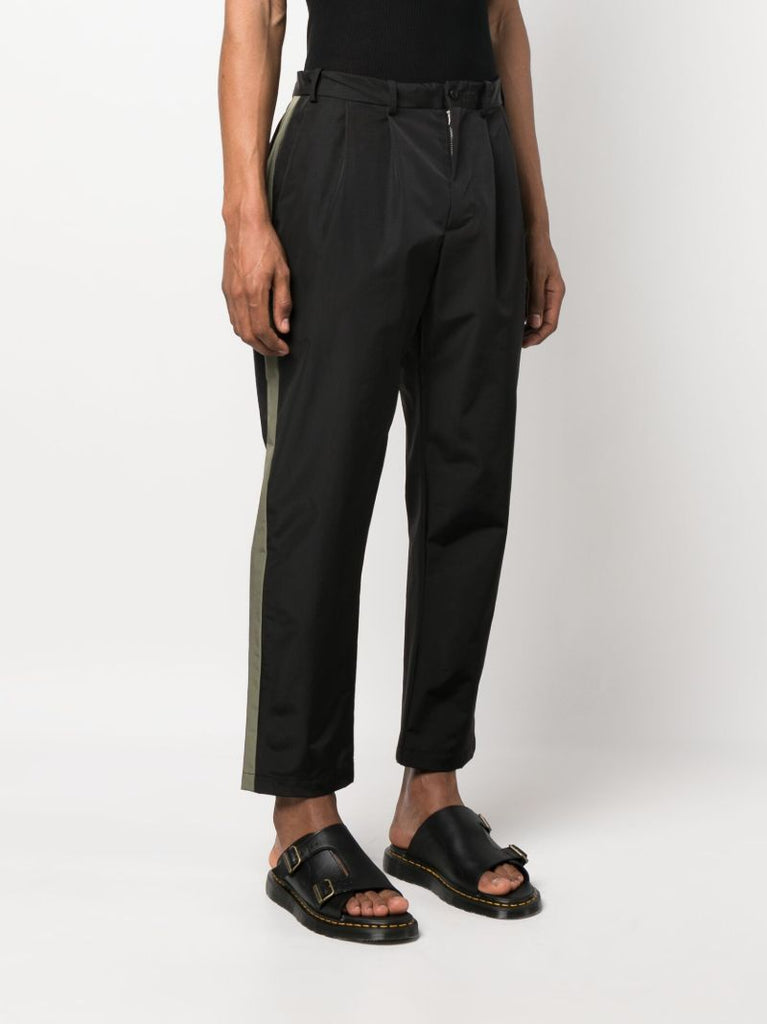 Black and Olive Green Wilson Stripe Trousers