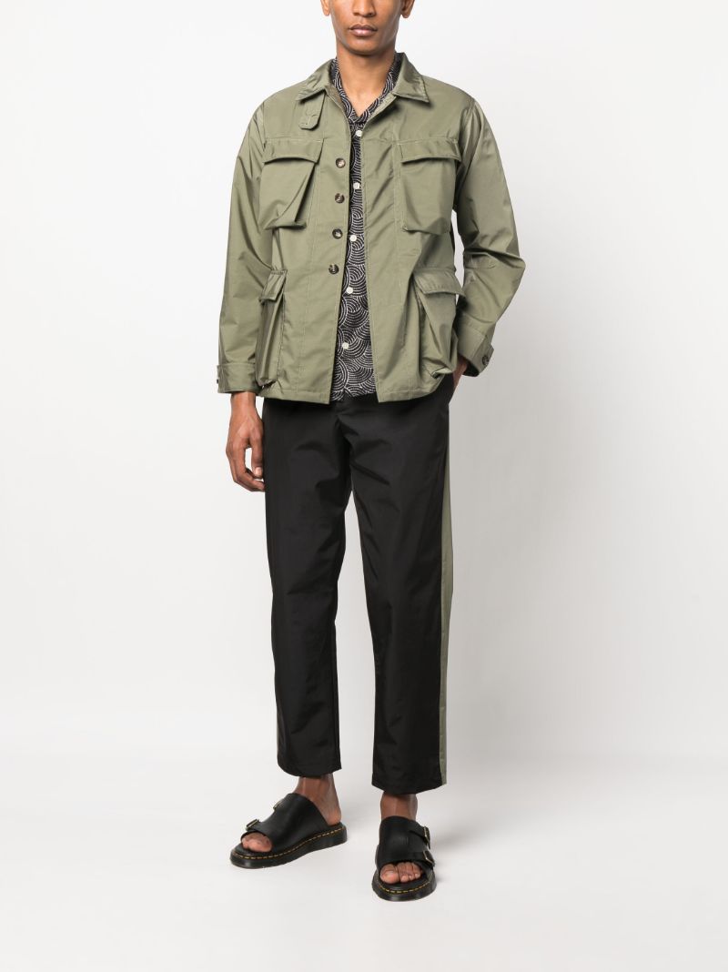 Black and Olive Green Wilson Stripe Trousers