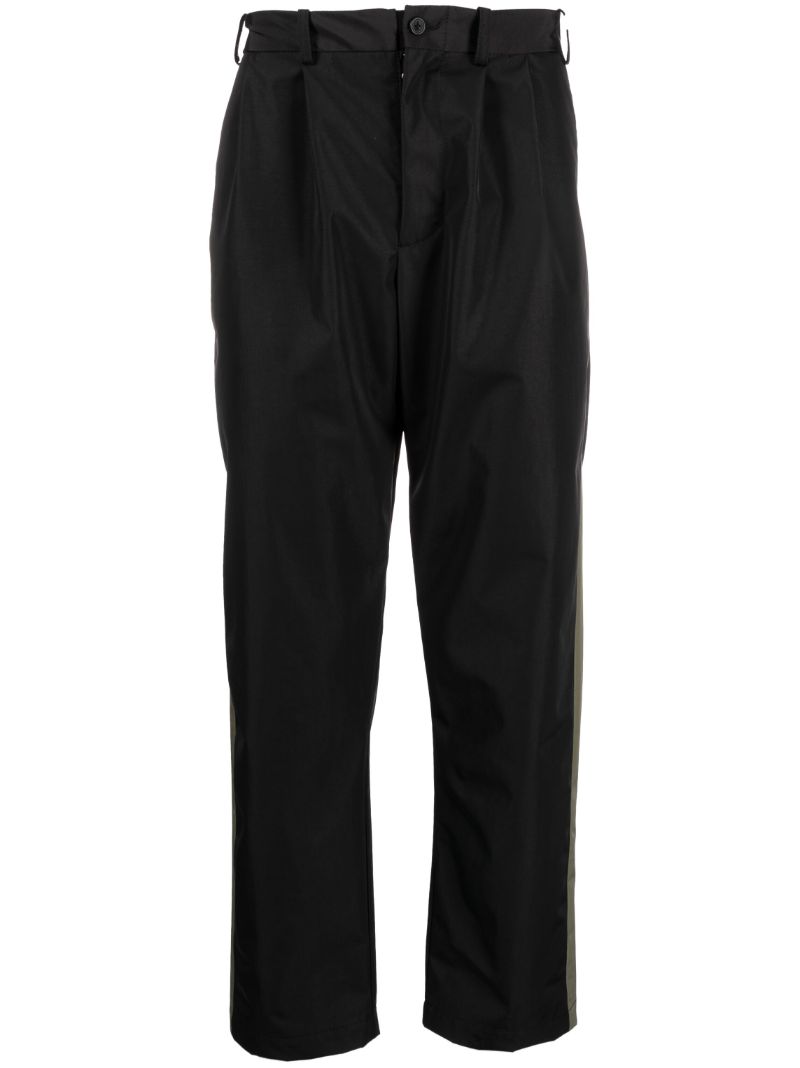 Black and Olive Green Wilson Stripe Trousers