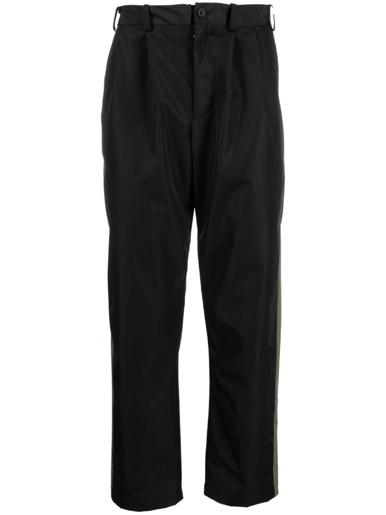 Black and Olive Green Wilson Stripe Trousers