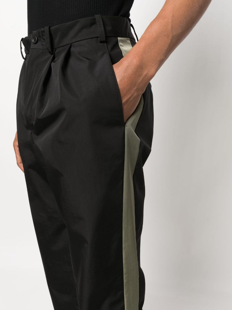 Black and Olive Green Wilson Stripe Trousers