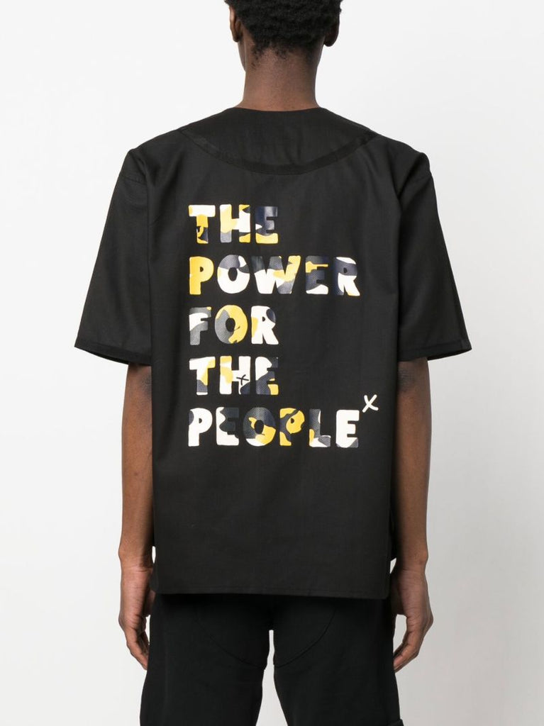 Black Little Baseball Logo Print Shirt