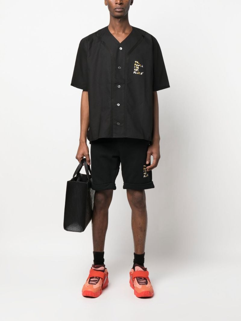Black Little Baseball Logo Print Shirt