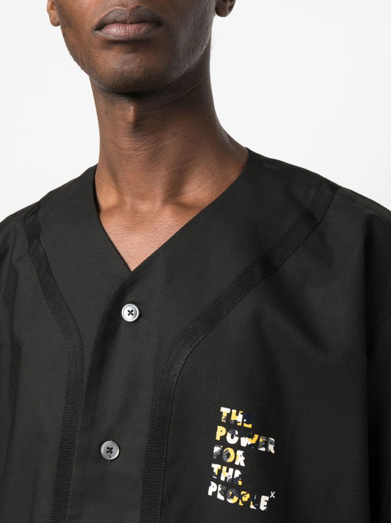 Black Little Baseball Logo Print Shirt