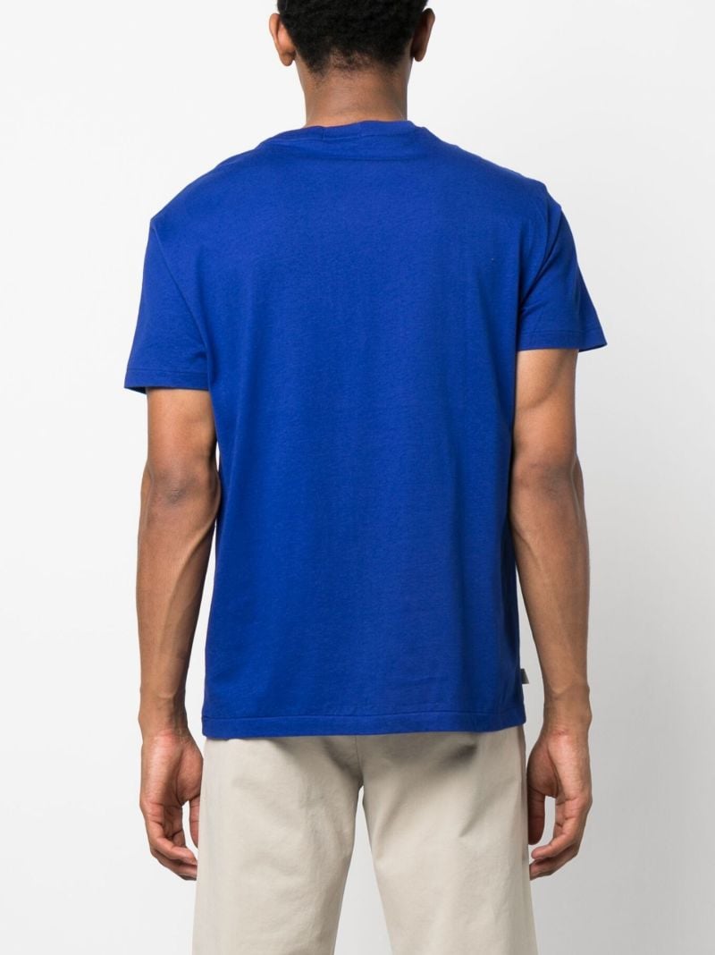 Blue Logo AppliquÃ_x0083_Â© Cotton T-shirt