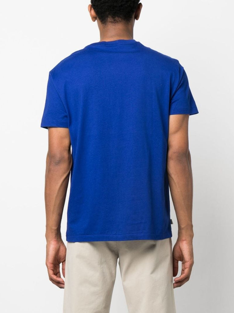 Blue Logo AppliquÃ_x0083_Â© Cotton T-shirt