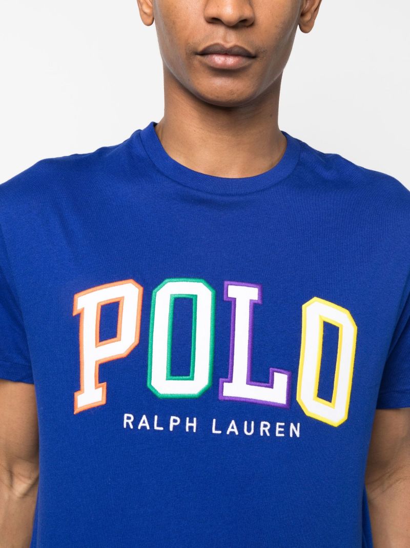 Blue Logo AppliquÃ_x0083_Â© Cotton T-shirt