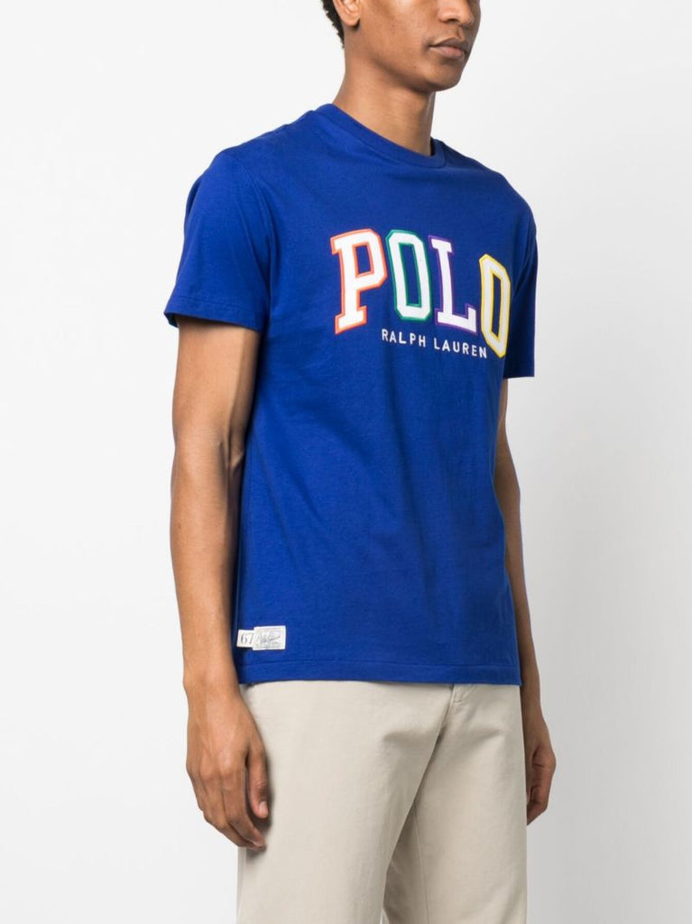 Blue Logo AppliquÃ_x0083_Â© Cotton T-shirt
