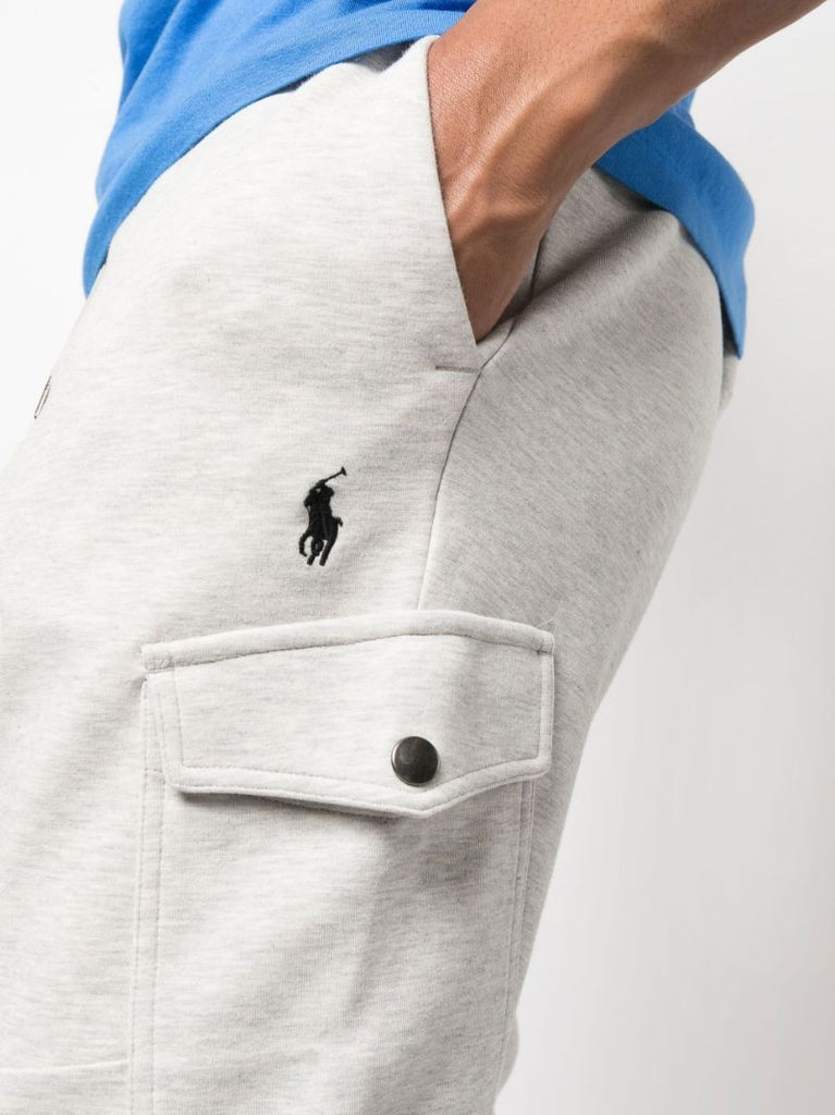 Grey Tapered Cargo Track Pants