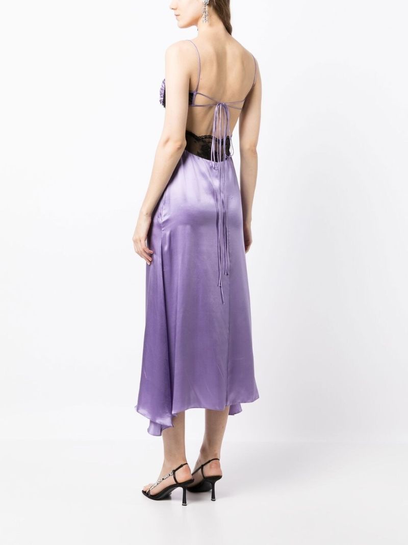 Purple Panelled Lace Slip Dress