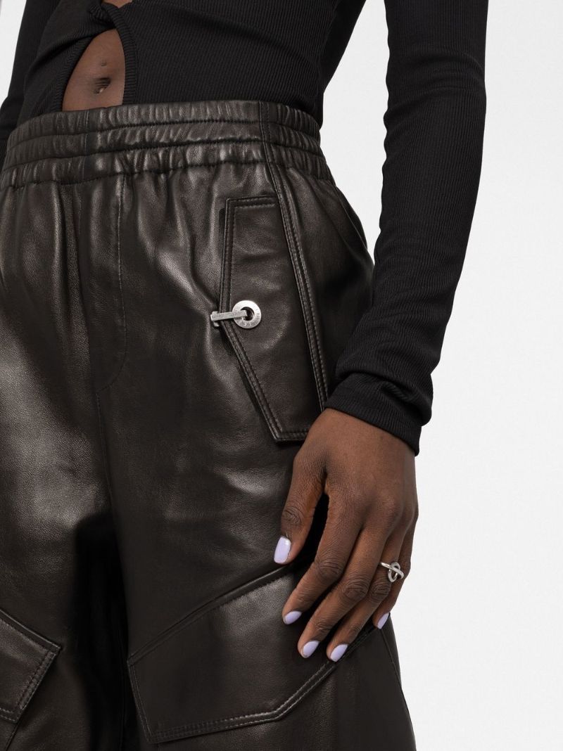 Black Leather Cargo Pants